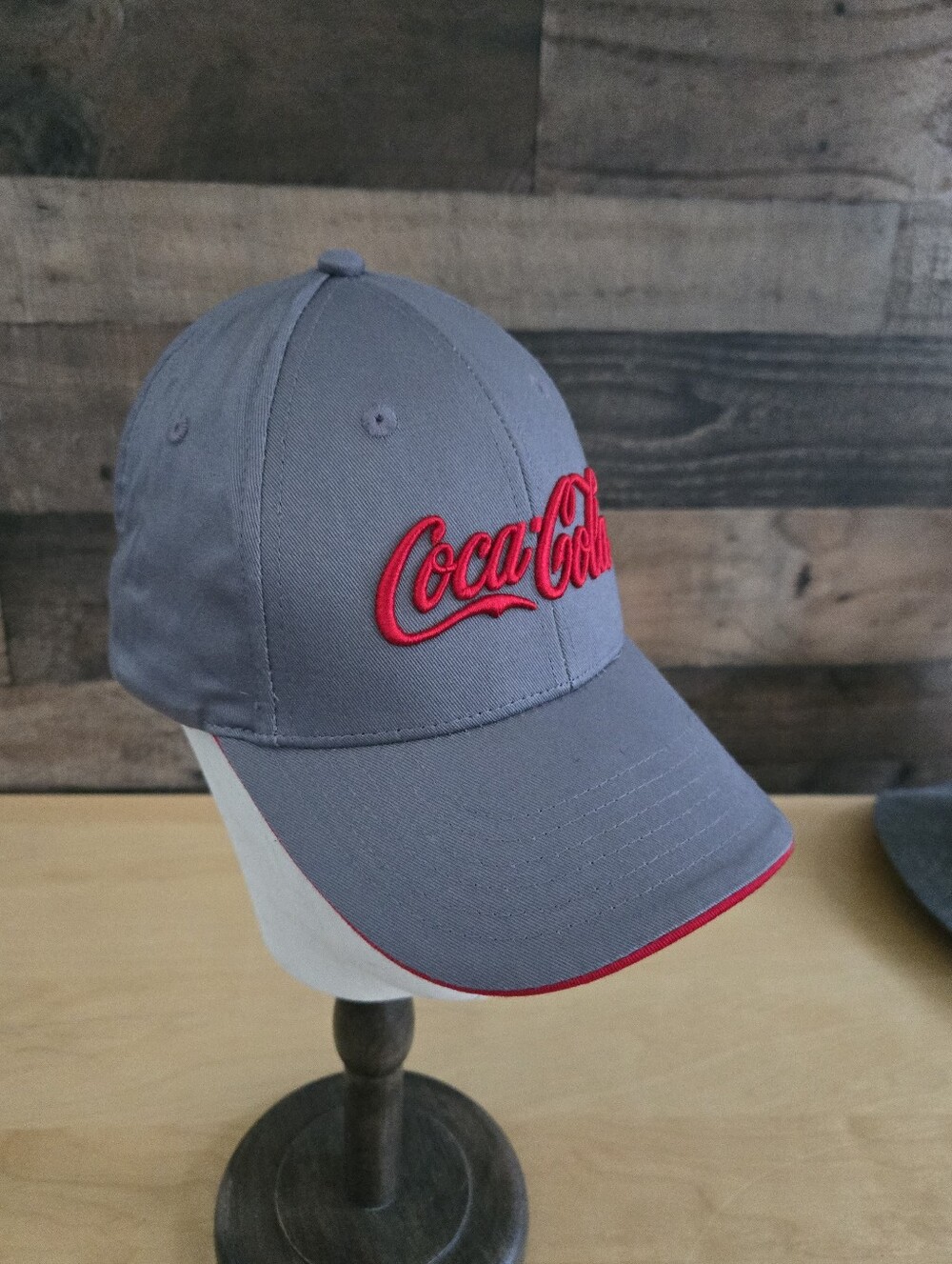 Embroidered COCA COLA Ball Cap Sports Hat Strapback GRAY / RED LOGO